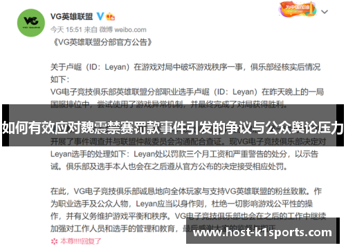 如何有效应对魏震禁赛罚款事件引发的争议与公众舆论压力